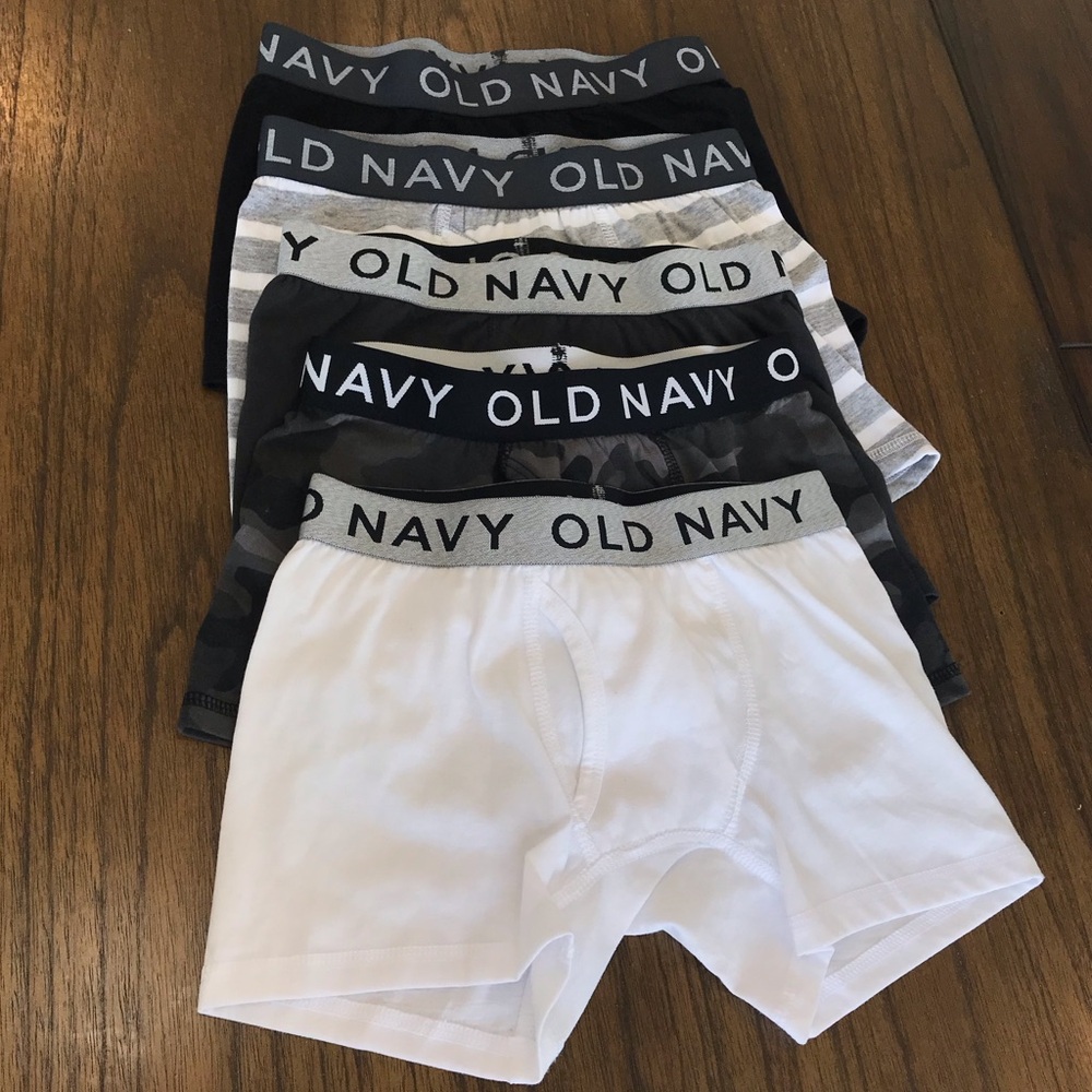 🔴 4/$15 5pc Old Navy Boys M Bundle Lot Assorted Solid & Camo Boxer Briefs in EUC - Picture 2 of 8